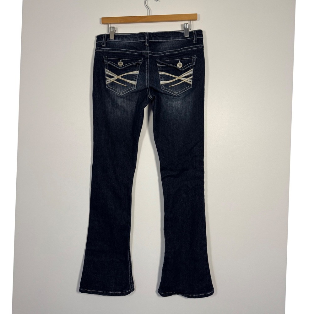 Y2K Indie rue21 Womens 5/6R‎ Bootcut Jeans Dark Wash Embroidered Flap Pocket